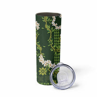 Mokihana Maile and Ilima Leis Skinny Tumbler Omaʻomaʻo Hawaiian Tapa Quilt Pattern LT9 - Polynesian Pride