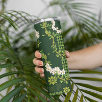Mokihana Maile and Ilima Leis Skinny Tumbler Omaʻomaʻo Hawaiian Tapa Quilt Pattern LT9 - Polynesian Pride