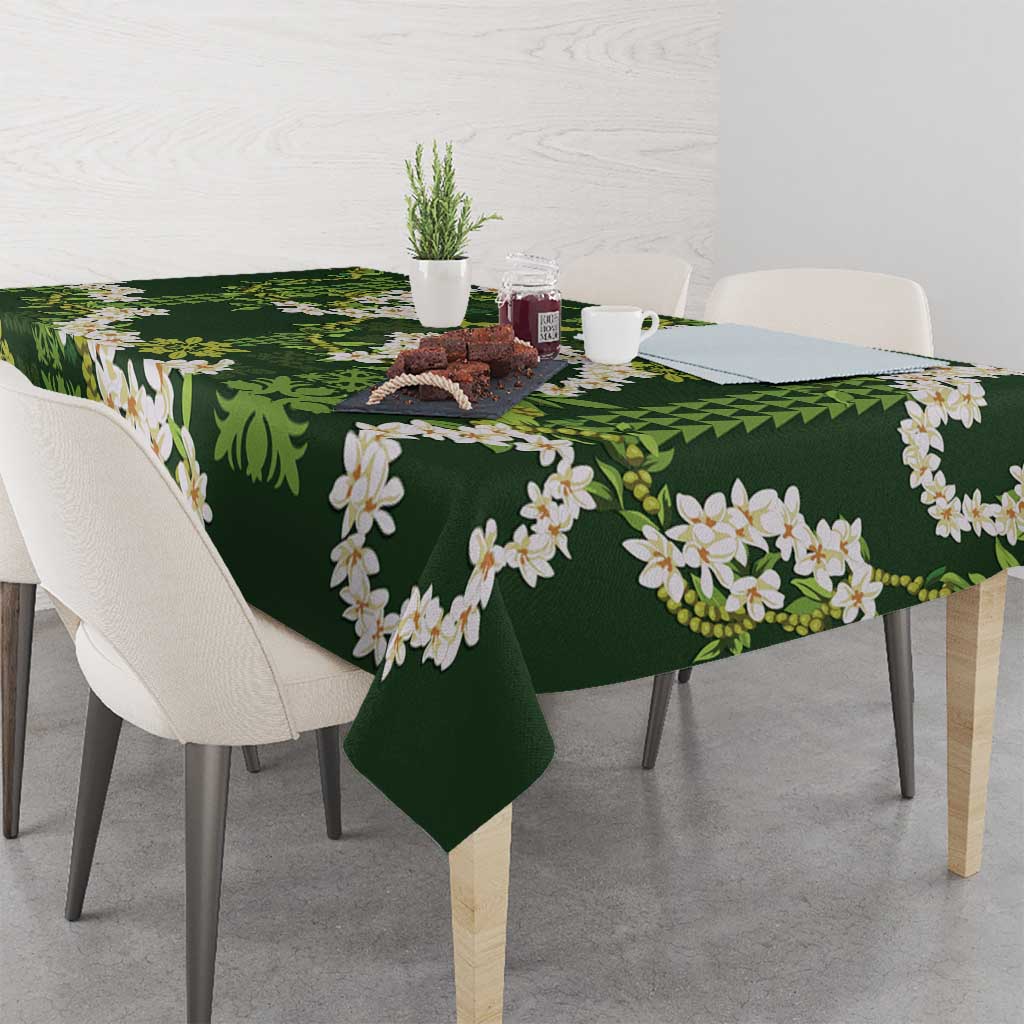 Mokihana Maile and Ilima Leis Tablecloth Omaʻomaʻo Hawaiian Tapa Quilt Pattern LT9 - Polynesian Pride