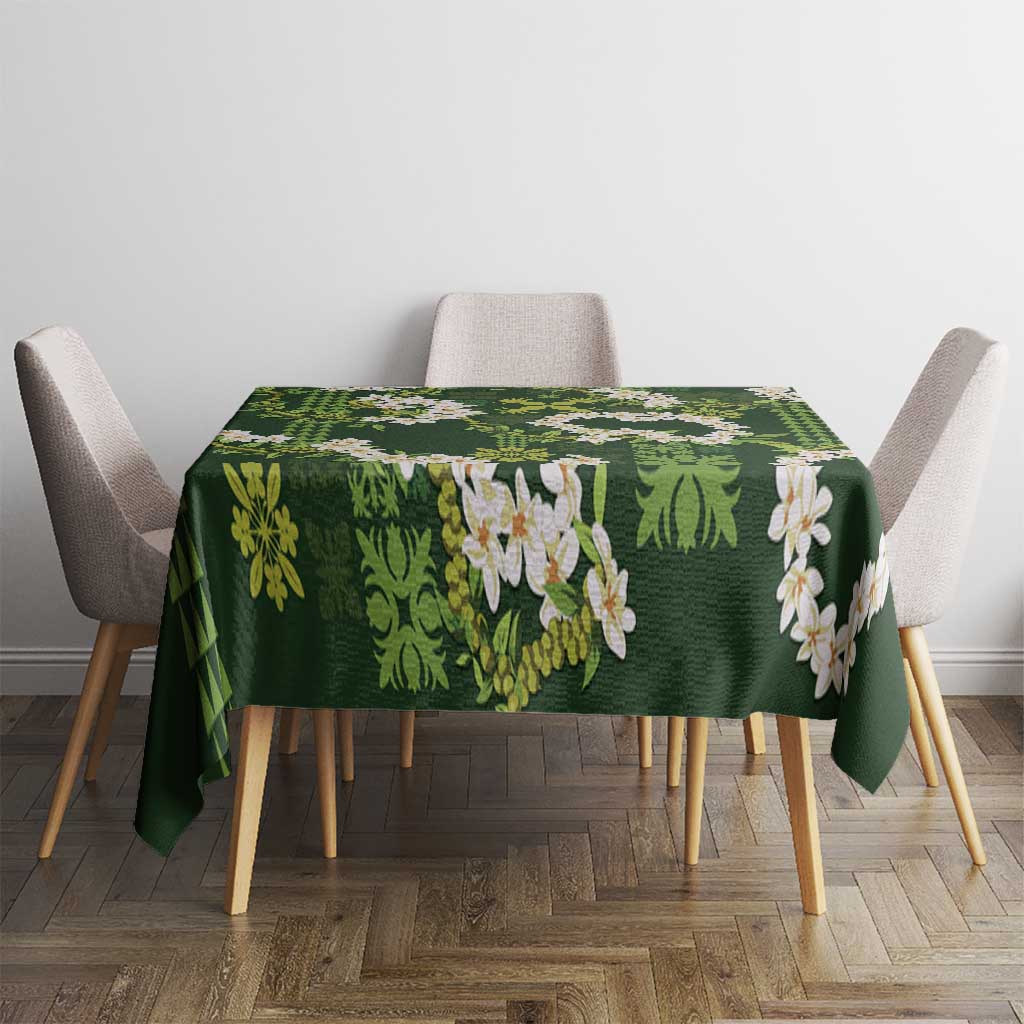 Mokihana Maile and Ilima Leis Tablecloth Omaʻomaʻo Hawaiian Tapa Quilt Pattern LT9 - Polynesian Pride