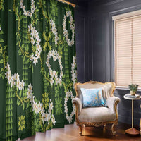 Mokihana Maile and Ilima Leis Window Curtain Omaʻomaʻo Hawaiian Tapa Quilt Pattern LT9 - Polynesian Pride