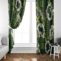 Mokihana Maile and Ilima Leis Window Curtain Omaʻomaʻo Hawaiian Tapa Quilt Pattern LT9 - Polynesian Pride