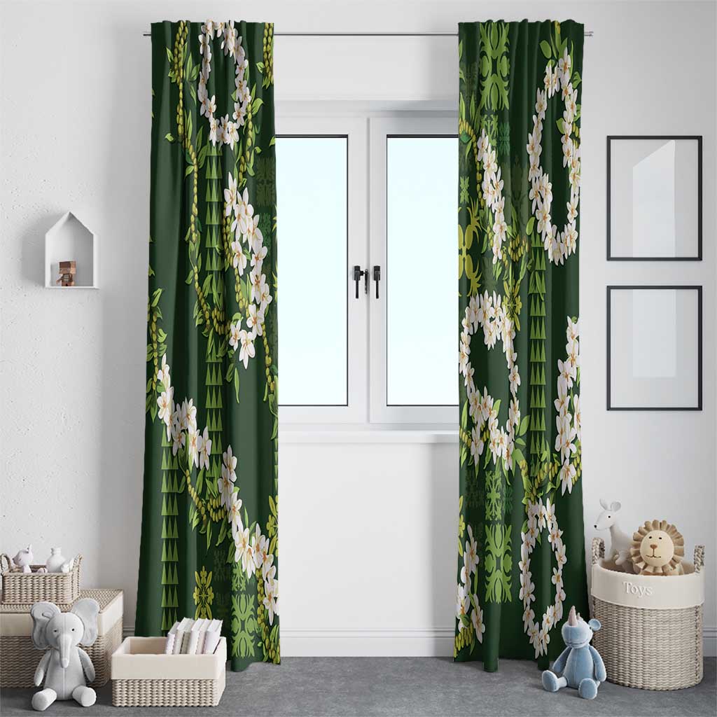 Mokihana Maile and Ilima Leis Window Curtain Omaʻomaʻo Hawaiian Tapa Quilt Pattern LT9 - Polynesian Pride