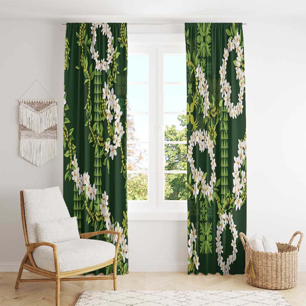 Mokihana Maile and Ilima Leis Window Curtain Omaʻomaʻo Hawaiian Tapa Quilt Pattern LT9 - Polynesian Pride