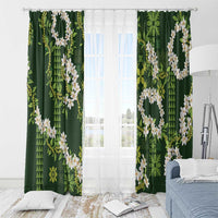 Mokihana Maile and Ilima Leis Window Curtain Omaʻomaʻo Hawaiian Tapa Quilt Pattern LT9 - Polynesian Pride