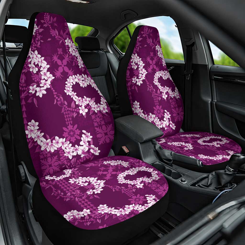 Mokihana Maile and Ilima Leis Car Seat Cover Akala Hawaiian Tapa Quilt Pattern - Polynesian Pride