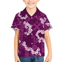 Mokihana Maile and Ilima Leis Family Matching Off The Shoulder Long Sleeve Dress and Hawaiian Shirt Akala Hawaiian Tapa Quilt Pattern - Polynesian Pride