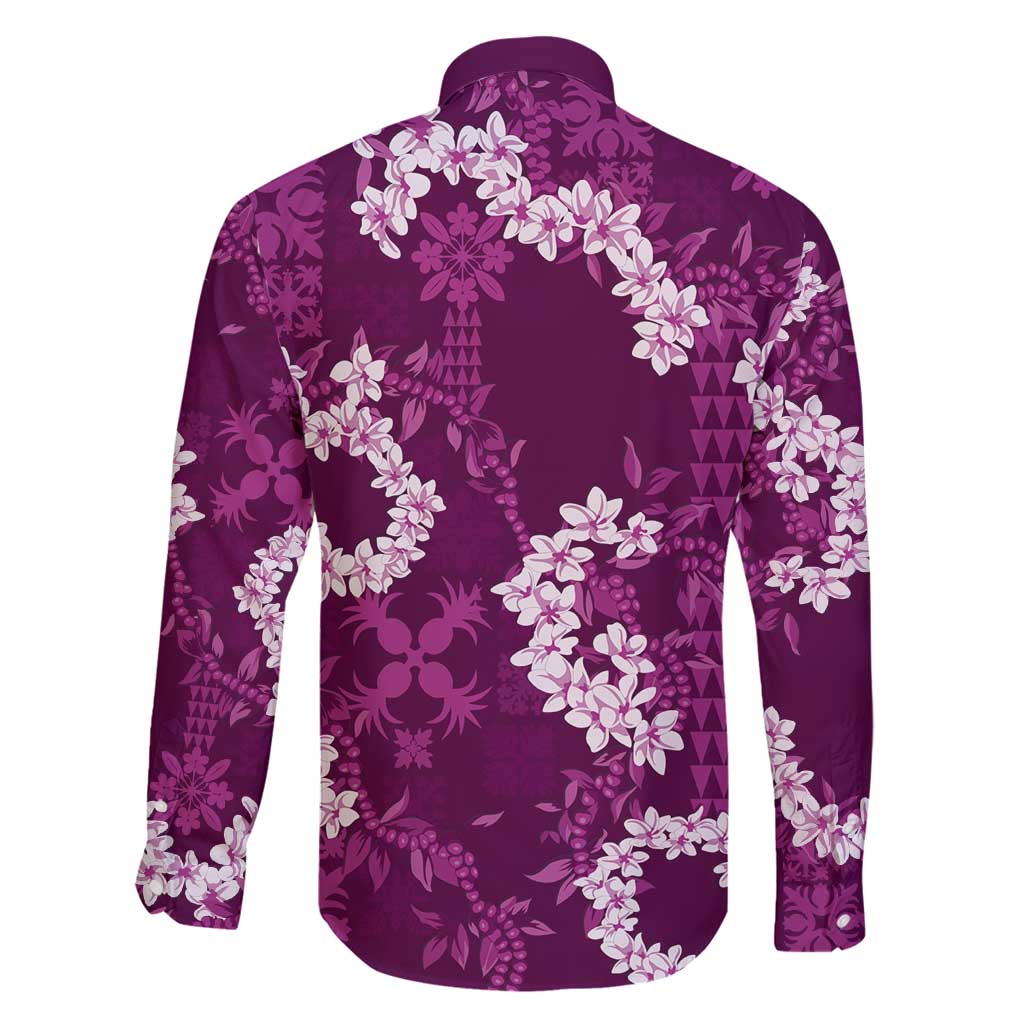 Mokihana Maile and Ilima Leis Family Matching Off Shoulder Short Dress and Hawaiian Shirt Akala Hawaiian Tapa Quilt Pattern - Polynesian Pride