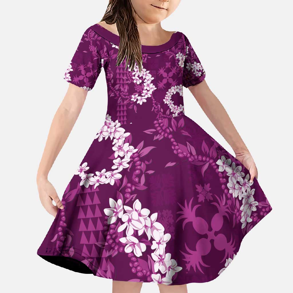 Mokihana Maile and Ilima Leis Family Matching Summer Maxi Dress and Hawaiian Shirt Akala Hawaiian Tapa Quilt Pattern - Polynesian Pride