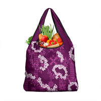 Mokihana Maile and Ilima Leis Grocery Bag Akala Hawaiian Tapa Quilt Pattern LT9 1-pack One Size Pink - Polynesian Pride