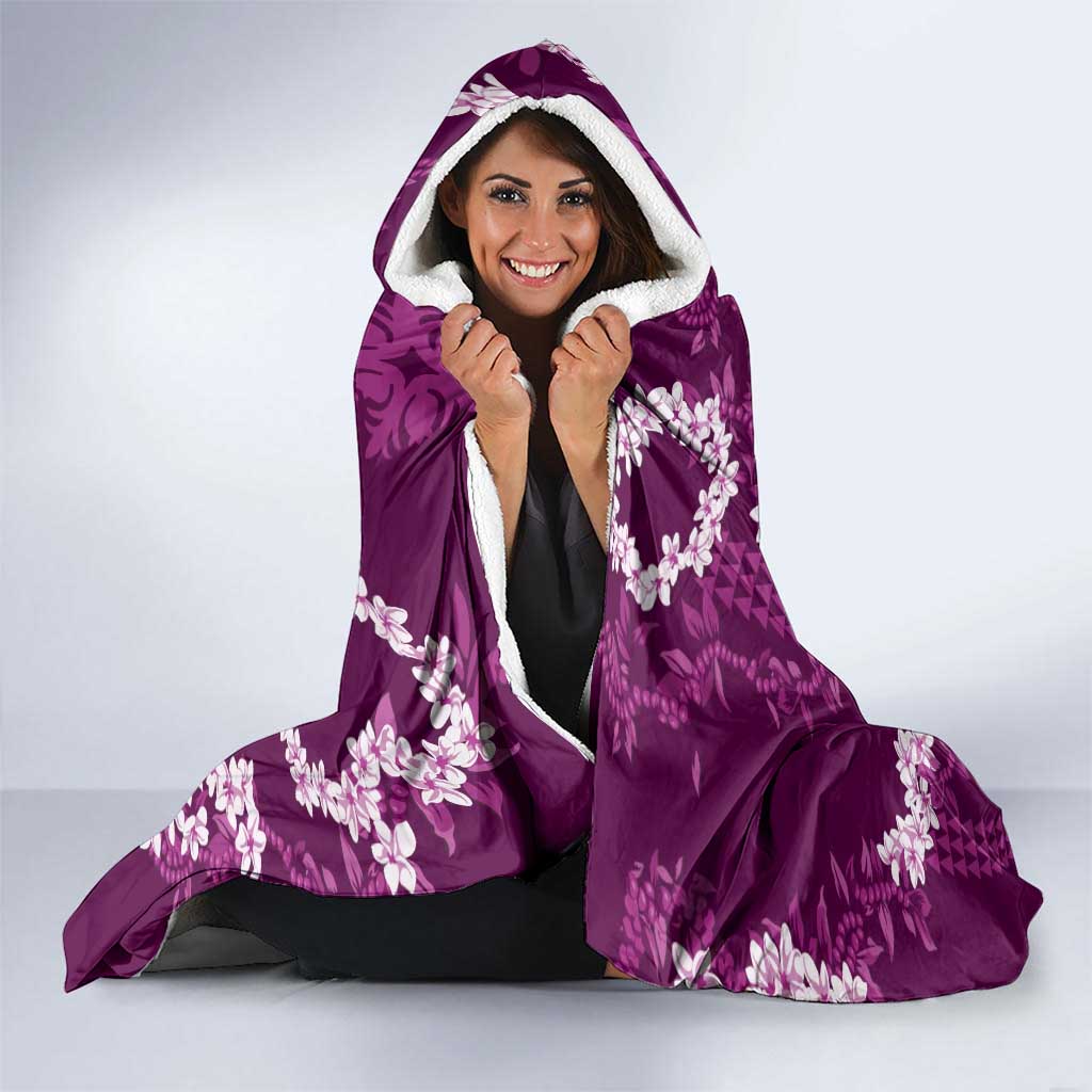 Mokihana Maile and Ilima Leis Hooded Blanket Akala Hawaiian Tapa Quilt Pattern - Polynesian Pride