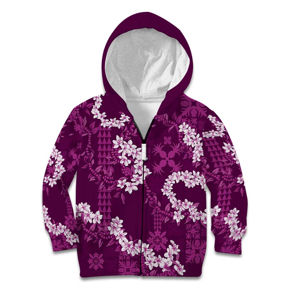 Mokihana Maile and Ilima Leis Kid Hoodie Akala Hawaiian Tapa Quilt Pattern - Polynesian Pride
