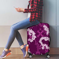 Mokihana Maile and Ilima Leis Luggage Cover Akala Hawaiian Tapa Quilt Pattern - Polynesian Pride