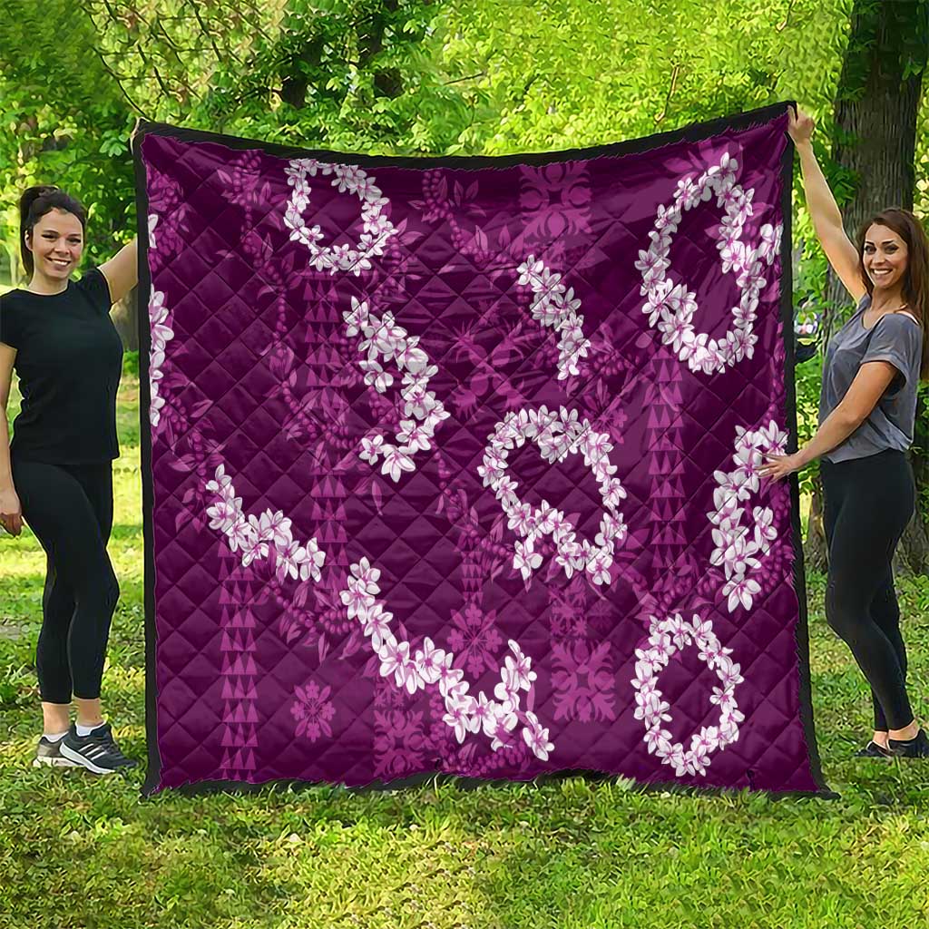 Mokihana Maile and Ilima Leis Quilt Akala Hawaiian Tapa Quilt Pattern - Polynesian Pride