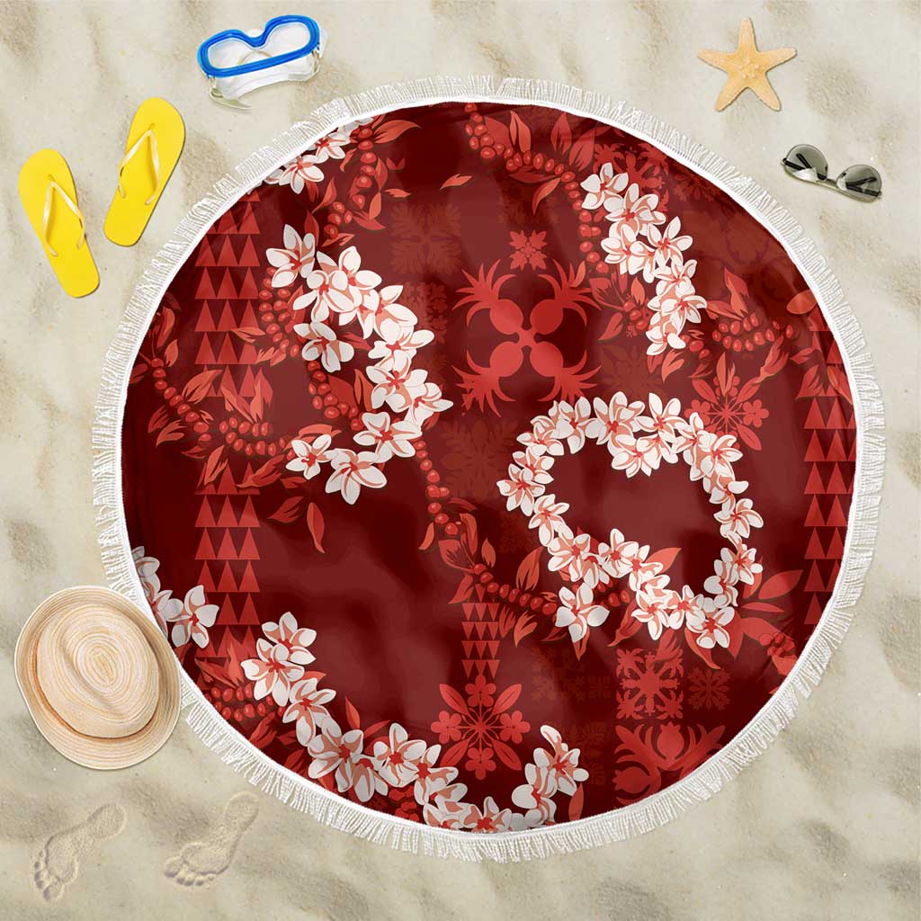 Mokihana Maile and Ilima Leis Beach Blanket Ulaʻula Hawaiian Tapa Quilt Pattern - Polynesian Pride