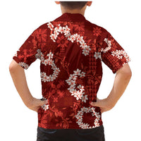 Mokihana Maile and Ilima Leis Family Matching Mermaid Dress and Hawaiian Shirt Ulaʻula Hawaiian Tapa Quilt Pattern - Polynesian Pride