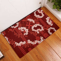 Mokihana Maile and Ilima Leis Rubber Doormat Ulaʻula Hawaiian Tapa Quilt Pattern - Polynesian Pride