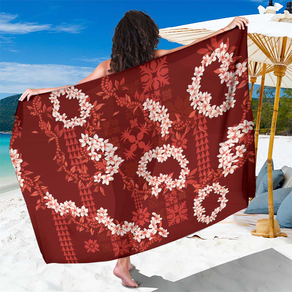 Mokihana Maile and Ilima Leis Sarong Ulaʻula Hawaiian Tapa Quilt Pattern - Polynesian Pride