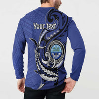 Personalized FSM 1986 Independence Day Button Sweatshirt Polynesian Shark Tattoo Style LT9 - Polynesian Pride
