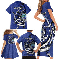 Personalized FSM 1986 Independence Day Family Matching Short Sleeve Bodycon Dress and Hawaiian Shirt Polynesian Shark Tattoo Style LT9 - Polynesian Pride
