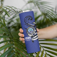Personalized FSM 1986 Independence Day Skinny Tumbler Polynesian Shark Tattoo Style LT9 - Polynesian Pride
