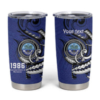 Personalized FSM 1986 Independence Day Tumbler Cup Polynesian Shark Tattoo Style