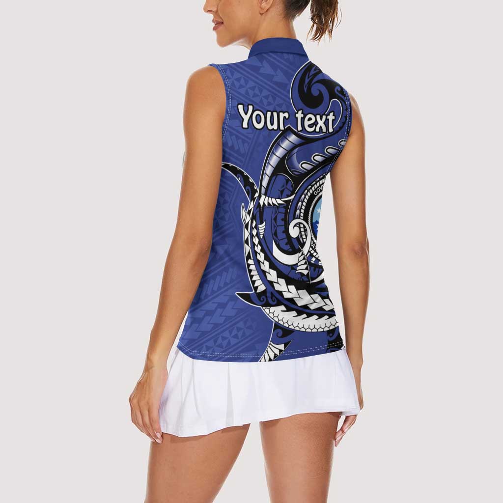 Personalized FSM 1986 Independence Day Women Sleeveless Polo Shirt Polynesian Shark Tattoo Style LT9 - Polynesian Pride