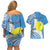 Personalized Palau 1994 Belau Rekid Couples Matching Off Shoulder Short Dress and Hawaiian Shirt Polynesian Plumeria Style