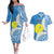 Personalized Palau 1994 Belau Rekid Couples Matching Off The Shoulder Long Sleeve Dress and Hawaiian Shirt Polynesian Plumeria Style