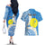 Personalized Palau 1994 Belau Rekid Couples Matching Off The Shoulder Long Sleeve Dress and Hawaiian Shirt Polynesian Plumeria Style