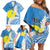 Personalized Palau 1994 Belau Rekid Family Matching Off Shoulder Short Dress and Hawaiian Shirt Polynesian Plumeria Style