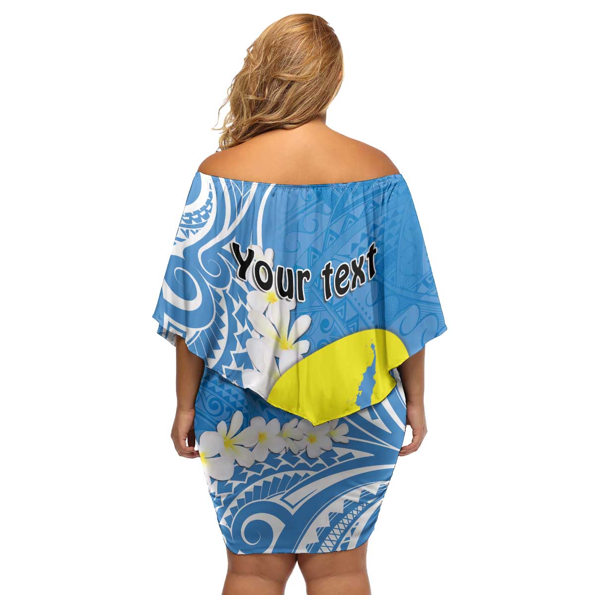 Personalized Palau 1994 Belau Rekid Family Matching Off Shoulder Short Dress and Hawaiian Shirt Polynesian Plumeria Style