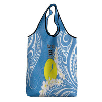 Personalized Palau 1994 Belau Rekid Grocery Bag Polynesian Plumeria Style LT9 - Polynesian Pride