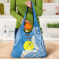 Personalized Palau 1994 Belau Rekid Grocery Bag Polynesian Plumeria Style LT9 - Polynesian Pride
