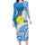 Personalized Palau 1994 Belau Rekid Long Sleeve Bodycon Dress Polynesian Plumeria Style