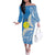 Personalized Palau 1994 Belau Rekid Off The Shoulder Long Sleeve Dress Polynesian Plumeria Style