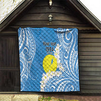 Personalized Palau 1994 Belau Rekid Quilt Polynesian Plumeria Style