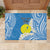 Personalized Palau 1994 Belau Rekid Rubber Doormat Polynesian Plumeria Style