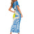 Personalized Palau 1994 Belau Rekid Short Sleeve Bodycon Dress Polynesian Plumeria Style