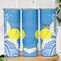 Personalized Palau 1994 Belau Rekid Skinny Tumbler Polynesian Plumeria Style LT9 - Polynesian Pride