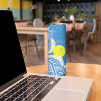 Personalized Palau 1994 Belau Rekid Skinny Tumbler Polynesian Plumeria Style LT9 - Polynesian Pride