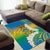 Personalised Tuvalu 1978 Independence Day Area Rug Polynesian Plumeria Style