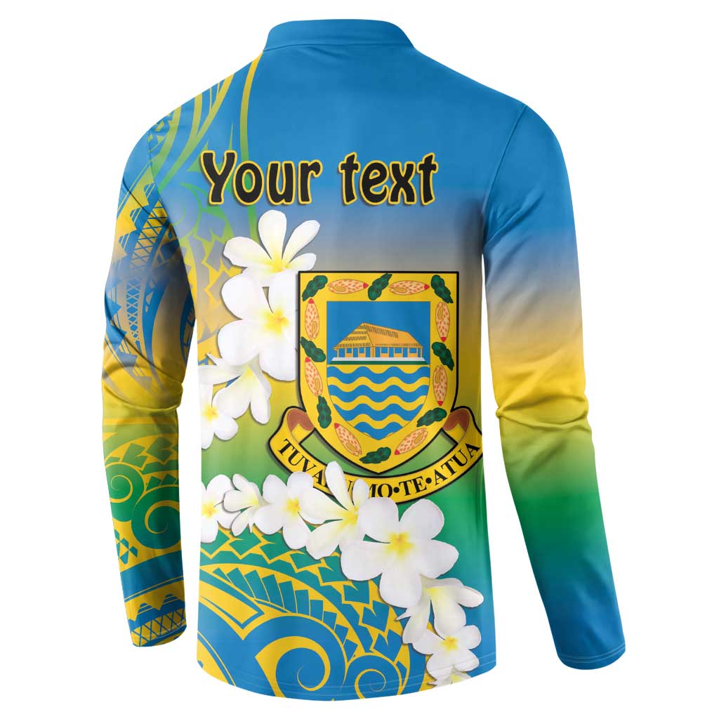 Personalised Tuvalu 1978 Independence Day Button Sweatshirt Polynesian Plumeria Style