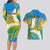 Personalised Tuvalu 1978 Independence Day Couples Matching Long Sleeve Bodycon Dress and Hawaiian Shirt Polynesian Plumeria Style