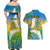 Personalised Tuvalu 1978 Independence Day Couples Matching Off Shoulder Maxi Dress and Hawaiian Shirt Polynesian Plumeria Style