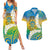 Personalised Tuvalu 1978 Independence Day Couples Matching Summer Maxi Dress and Hawaiian Shirt Polynesian Plumeria Style