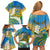 Personalised Tuvalu 1978 Independence Day Family Matching Off Shoulder Short Dress and Hawaiian Shirt Polynesian Plumeria Style