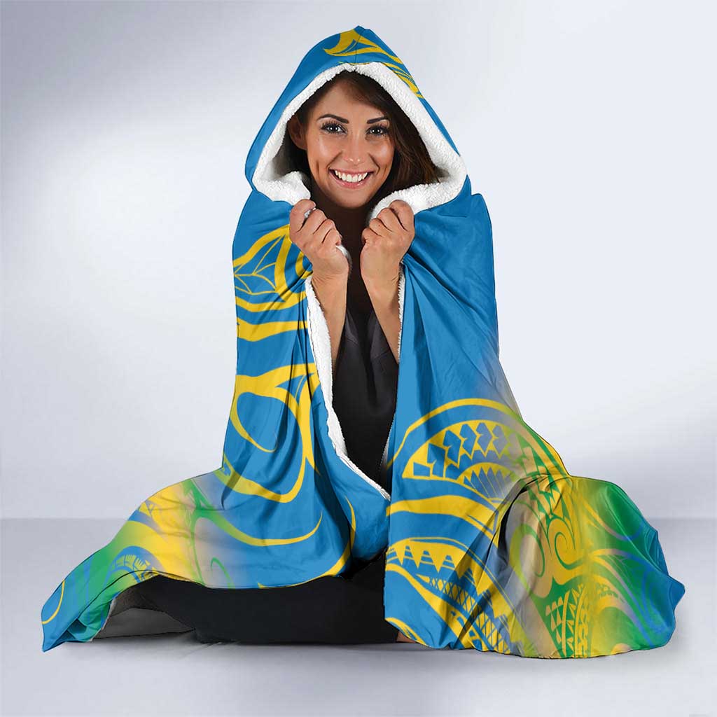 Personalised Tuvalu 1978 Independence Day Hooded Blanket Polynesian Plumeria Style