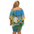 Personalised Tuvalu 1978 Independence Day Off Shoulder Short Dress Polynesian Plumeria Style