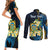 Personalised Tuvalu Beautiful Plumeria Flower Couples Matching Short Sleeve Bodycon Dress and Long Sleeve Button Shirt